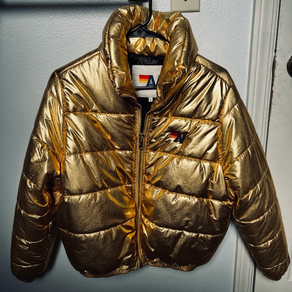 Aviator Nation Jackets & Blazers - Aviator Nation Metallic Gold Puffer Jacket